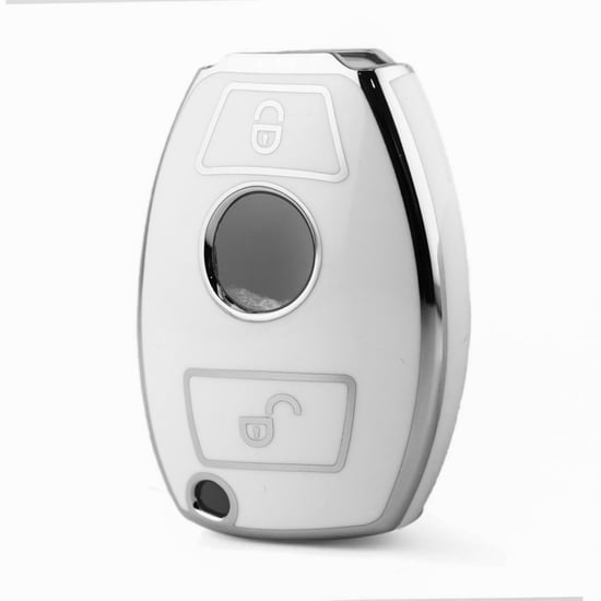nano-high-quality-cover-for-mercedes-remote-key-2-button-white-color-silver-frame-benz-a11y2