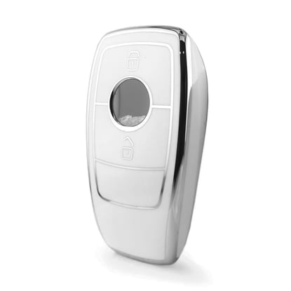 nano-high-quality-cover-for-mercedes-remote-key-2-button-white-color-silver-frame-benz-b11y2