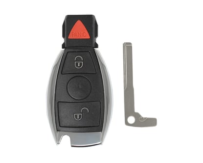 New-Aftermarket-Mercedes-BGA-Chrome-Remote-Key-Shell-2+1-Buttons