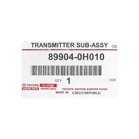New-Toyota-Aygo-2015-2018-Genuine-OEM-Smart-Remote-Key-2-Button-433MHz-OEM-Part-Number:-89904-0H010---FCC-ID:-BS1EW---Emirates-Keys