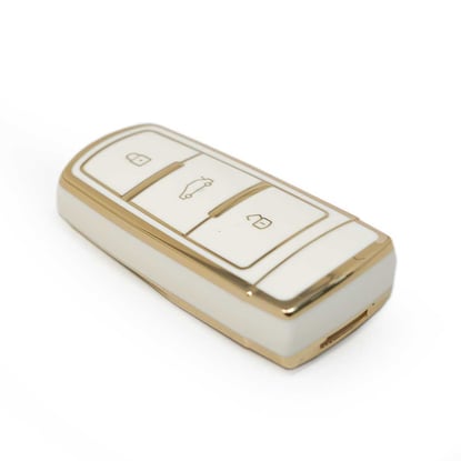 New-Aftermarket-Nano-High-Quality-Cover-For-Volkswagen-VW-Passat-Remote-Key-3-Buttons-White-Color---Emirates-Keys