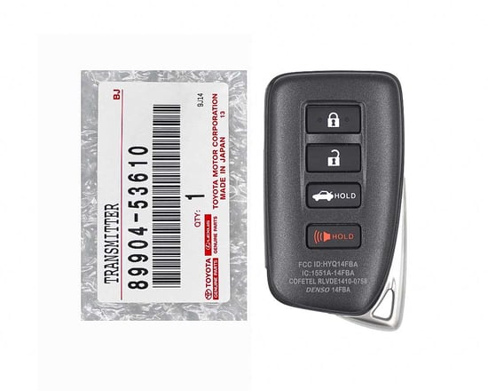 Brand-New-Lexus-RC-IS-2014-2020-Genuine-OEM-Smart-Remote-Key-4-Buttons-315MHz-89904-53610-,-89904-53651,-89904-24100-FCCID:-HYQ14FBA---Emirates-Keys