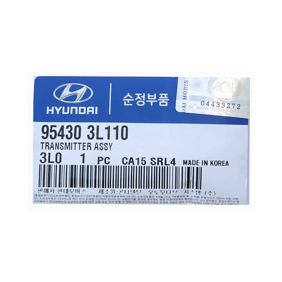 New-Hyundai-Azera-2009-Genuine-OEM-Medal-Remote-4-Buttons-433MHz-95430-3L110-954303L110---FCCID:-5WY8419---Emirates-Keys