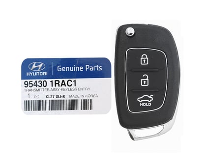 New-Hyundai-Accent-2017-Genuine-OEM-Flip-Remote-Key-3-Buttons-433MHz-95430-1RAC1-954301RAC1---FCCID:-RKE-4F08-OEM---Emirates-Keys