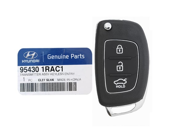 New-Hyundai-Accent-2017-Genuine-OEM-Flip-Remote-Key-3-Buttons-433MHz-95430-1RAC1-954301RAC1---FCCID:-RKE-4F08-OEM---Emirates-Keys