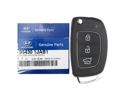 New-Hyundai-I20-2013-Genuine-OEM-Flip-Remote-Key-3-Buttons-433MHz-95430-1JAB1-954301JAB1---FCCID:-OKA-865T-OEM---Emirates-Keys