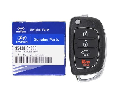 NEW-Hyundai-Sonata-2015-2017-Genuine-OEM-Flip-Remote-Key-4-Buttons-433MHz-95430-C1000-95430C1000---FCCID:-TQ8-RKE-4F16-OEM-Box---Emirates-Keys