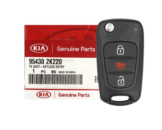 NEW-KIA-Soul-2011-2012-Genuine-OEM-Flip-Remote-Key-3-Buttons-433MHz-95430-2K220-954302K220---FCCID:-SEKS-AM08FTX---Emirates-Keys