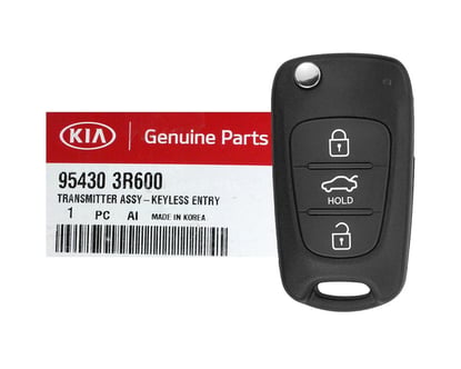 Brand-NEW-KIA-Cadenza-2012-Genuine-OEM-Flip-Remote-Key-3-Buttons-433MHz-95430-3R600-954303R600--FCC-ID:-HA-T005---Emirates-Keys
