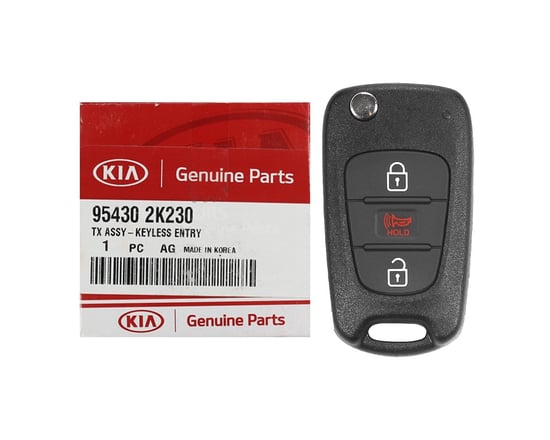 NEW-KIA-Soul-2012-Genuine-OEM-Flip-Remote-Key-3-Button-433MHz-95430-2K230-954302K230---FCCID:-SEKS-AM08FTx---Emirates-Keys