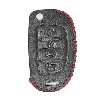 Leather-Case-For-Hyundai-Flip-Remote-Key-4-Buttons