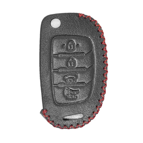 Leather-Case-For-Hyundai-Flip-Remote-Key-4-Buttons