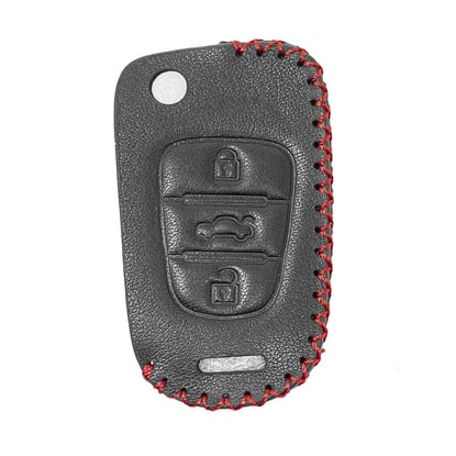 Leather-Case-For-Kia-Optima-Rio-Soul-Sportage-2010-2011-Flip-Remote-Key-3-Buttons
