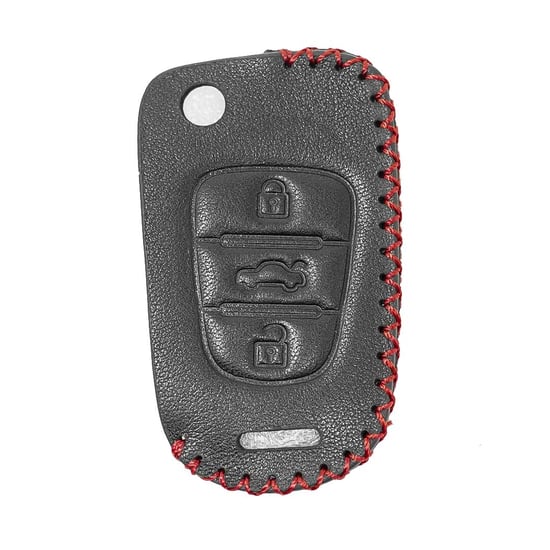 Leather-Case-For-Kia-Optima-Rio-Soul-Sportage-2010-2011-Flip-Remote-Key-3-Buttons
