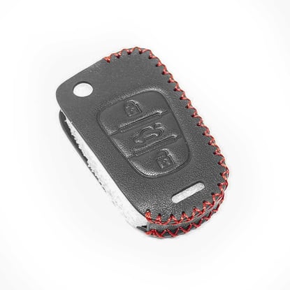 New-Aftermarket-Leather-Case-For-Kia-Optima-Rio-Soul-Sportage-2010-2011-Flip-Remote-Key-3-Buttons-High-Quality-Best-Price---Emirates-Keys