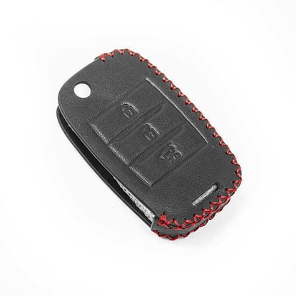 New-Aftermarket-Leather-Case-For-New-Kia-Flip-Remote-Key-3-Buttons-High-Quality-Best-Price---Emirates-Keys