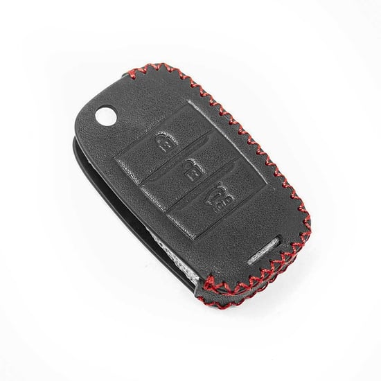 New-Aftermarket-Leather-Case-For-New-Kia-Flip-Remote-Key-3-Buttons-High-Quality-Best-Price---Emirates-Keys