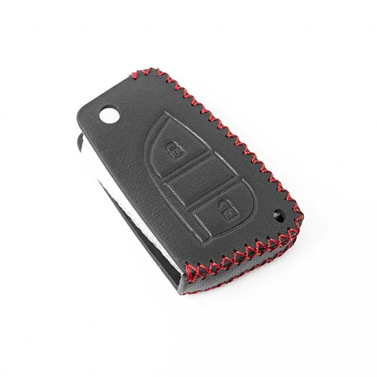 New-Aftermarket-Leather-Case-For-Toyota-Flip-Smart-Remote-Key-2-Buttons-High-Quality-Best-Price---Emirates-Keys