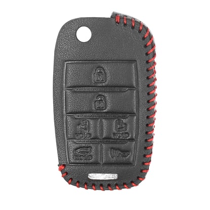 New-Aftermarket-Leather-Case-For-Kia-Flip-Remote-Key-5+1-Buttons-KA-L-High-Quality-Best-Price---Emirates-Keys