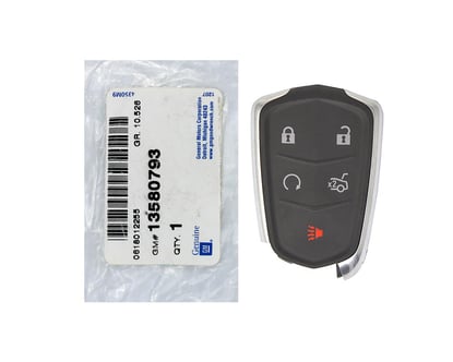New-Cadillac-ATS-2015-Genuine---OEM-Smart-Remote-Key-5-Buttons-433MHz-OEM-Part-Number:-13580793---Emirates-Keys