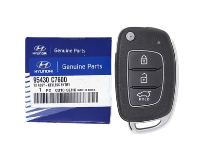 Hyundai-I20-2015-2016-Genuine-Flip-Remote-Key-3-Buttons-433MHz-95430-C7600-95430C7600---FCCID:-RKE-4F22-OEM-Box---MK3