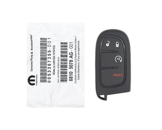 New-Jeep-Cherokee-Genuine-OEM-Smart-Key-2014-2017-Remote-4-Buttons-433MHz-Manufacturer-Part-Number:-68105078AG----Emirates-Keys