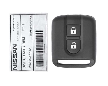 Brand-New-Nissan-Qashqai-Navara-Micra-2003-2010-Genuine-OEM-Remote-Head-Key-2-Buttons-433MHz-28268-AX61A,-FCCID:-5WK4-876---Emirates-Keys