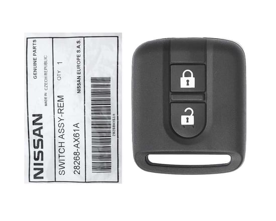 Brand-New-Nissan-Qashqai-Navara-Micra-2003-2010-Genuine-OEM-Remote-Head-Key-2-Buttons-433MHz-28268-AX61A,-FCCID:-5WK4-876---Emirates-Keys