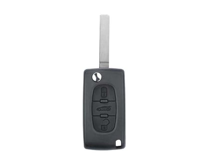 New-Aftermarket-Peugeot-407-Flip-Remote-Key-3-Buttons-433MHz-ASK-High-Quality-Best-Price---Emirates-Keys-