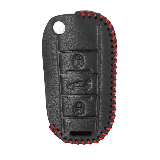 New-Aftermarket-Leather-Case-For-Peugeot-Flip-Remote-Key-3-Buttons-High-Quality-Best-Price---Emirates-Keys
