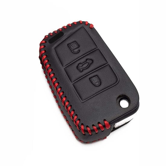 New-Aftermarket-Leather-Case-For-Volkswagen-Flip-MQB-Remote-Key-3-Buttons-High-Quality-Best-Price---Emirates-Keys