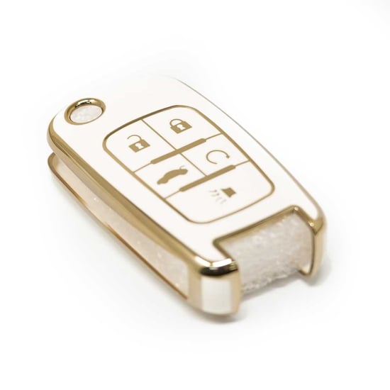 New-Aftermarket-Nano-High-Quality-Cover-For-Chevrolet-Remote-Key-5-Buttons-White-Color-A11J5---Emirates-Keys