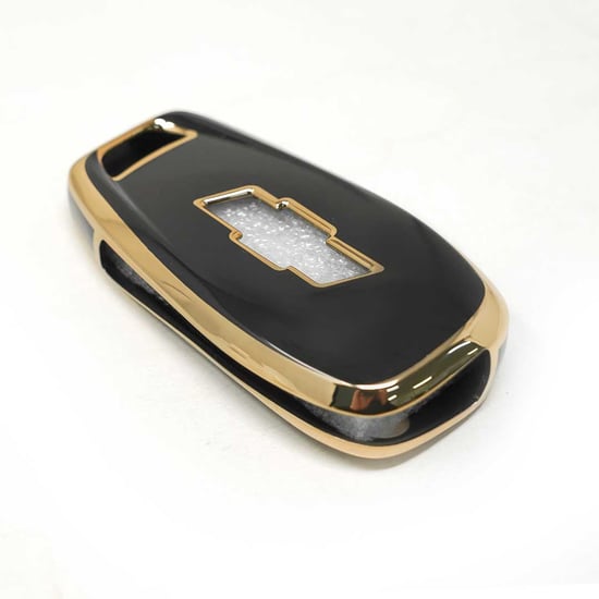 New-Aftermarket-Nano-High-Quality-Cover-For-Chevrolet-Flip-Remote-Key-3-Buttons-Black-Color---Emirates-Keys