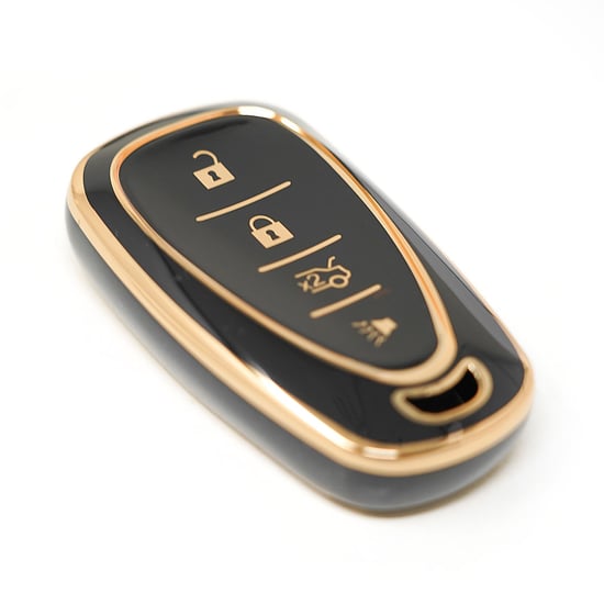 New-Aftermarket-Nano-High-Quality-Cover-For-Chevrolet-Remote-Key-3+1-Buttons-Black-Color---Emirates-Keys