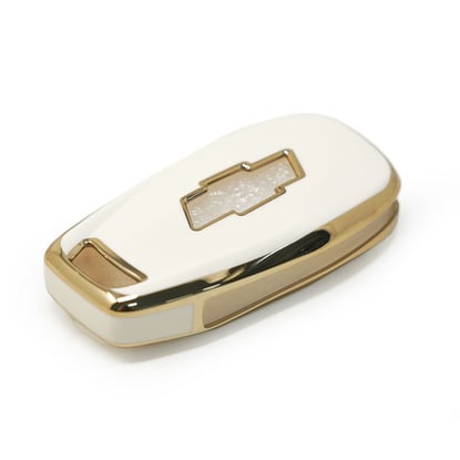 New-Aftermarket-Nano-High-Quality-Cover-For-Chevrolet-Flip-Remote-Key-3-Buttons-White-Color---Emirates-Keys