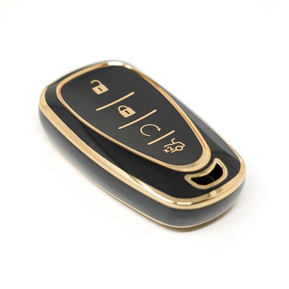 New-Aftermarket-Nano-High-Quality-Cover-For-Chevrolet-Remote-Key-4-Buttons-Auto-Start-Black-Color---Emirates-Keys