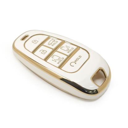 New-Aftermarket-Nano-High-Quality-Cover-For-Hyundai-Remote-Key-6-Buttons-Auto-Start--White-Color---Emirates-Keys