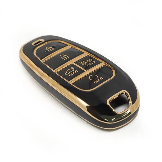 New-Aftermarket-Nano-High-Quality-Cover-For-Hyundai-Sonata-Remote-Key-4+1-Auto-Start-Buttons-Black-Color---Emirates-Keys