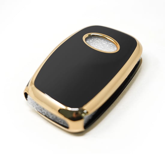 New-Aftermarket-Nano-High-Quality-Cover-For-Hyundai-Type-A-Flip-Remote-Key-3-Buttons-Sedan-Black-Color---Emirates-Keys