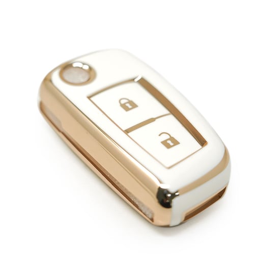 New-Aftermarket-Nano-High-Quality-Cover-For-Nissan-Flip-Remote-Key-2-Buttons-White-Color---Emirates-Keys