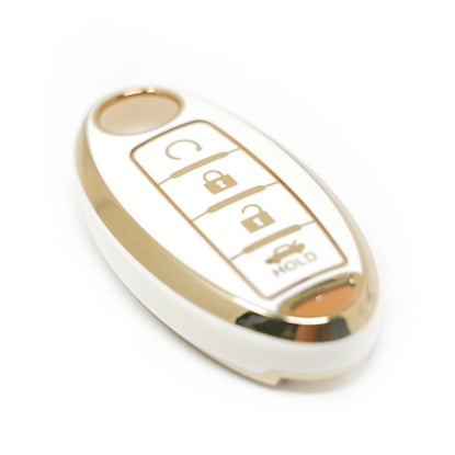 New-Aftermarket-Nano-High-Quality-Cover-For-Nissan-Remote-Key-4-Buttons-Auto-Start-White-Color---Emirates-Keys