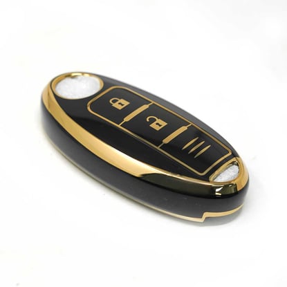 New-Aftermarket-TPU-High-Quality-Cover-For-Nissan-Remote-Key-2-Buttons-Black-Color---Emirates-Keys
