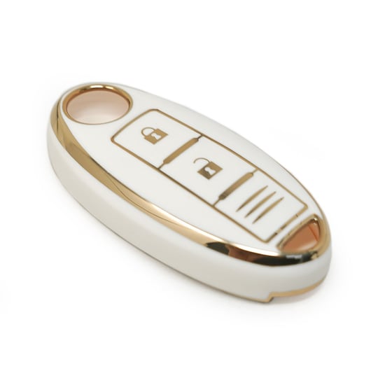 New-Aftermarket-Nano-High-Quality-Cover-For-Nissan-Remote-Key-2-Buttons-White-Color---Emirates-Keys