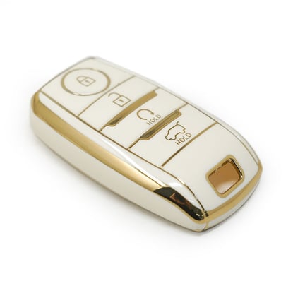 New-Aftermarket-Nano-High-Quality-Cover-For-KIA-Remote-Key-4-Buttons-Auto-Start-SUV-White-Color---Emirates-Keys