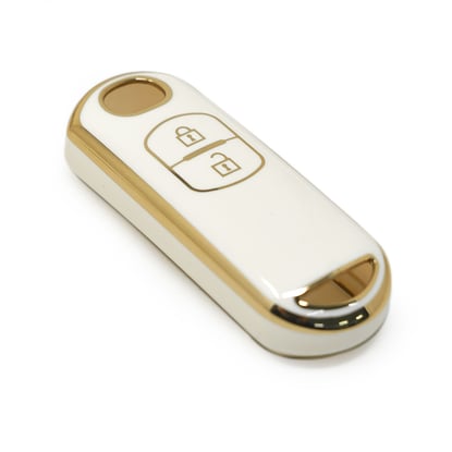 New-Aftermarket-Nano-High-Quality-Cover-For-Mazda-Remote-Key-2-Buttons-White-Color---Emirates-Keys