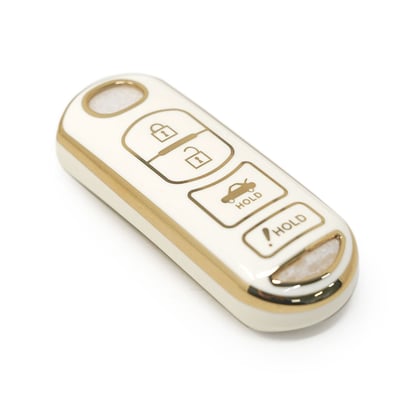 New-Aftermarket-Nano-High-Quality-Cover-For-Mazda-Remote-Key-3+1-Buttons-White-Color---Emirates-Keys