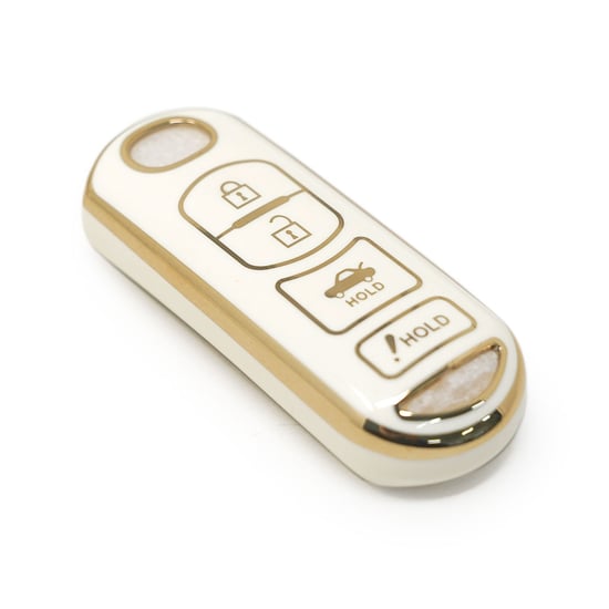New-Aftermarket-Nano-High-Quality-Cover-For-Mazda-Remote-Key-3+1-Buttons-White-Color---Emirates-Keys