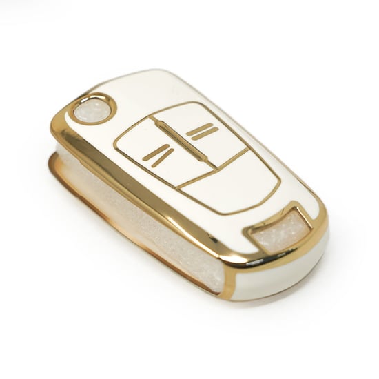 New-Aftermarket-Nano-High-Quality-Cover-For-Opel-Flip-Remote-Key-2-Buttons-White-Color---Emirates-Keys