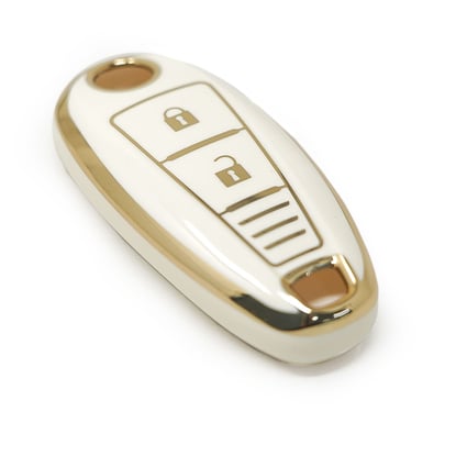 New-Aftermarket-Nano-High-Quality-Cover-For-Suzuki-Smart-Remote-Key-2-Buttons-White-Color---Emirates-Keys