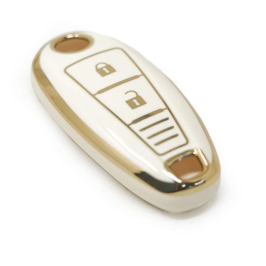 New-Aftermarket-Nano-High-Quality-Cover-For-Suzuki-Smart-Remote-Key-2-Buttons-White-Color---Emirates-Keys